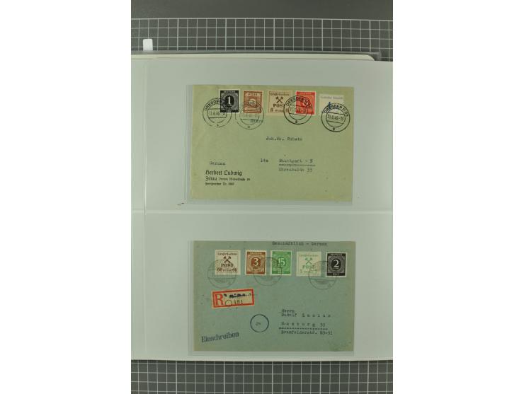 1945/48, umfangreiche Sammlung Altdöbern bis Wurzen mit ca. 280 Briefen, Karten und Ganzsachenkarten inkl. Barfreimachung und