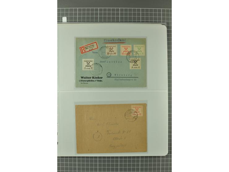 1945/48, umfangreiche Sammlung Altdöbern bis Wurzen mit ca. 280 Briefen, Karten und Ganzsachenkarten inkl. Barfreimachung und