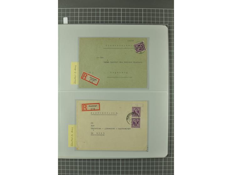 1945/48, umfangreiche Sammlung Altdöbern bis Wurzen mit ca. 280 Briefen, Karten und Ganzsachenkarten inkl. Barfreimachung und