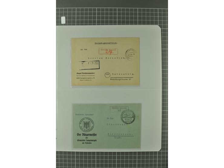 1945/48, umfangreiche Sammlung Altdöbern bis Wurzen mit ca. 280 Briefen, Karten und Ganzsachenkarten inkl. Barfreimachung und