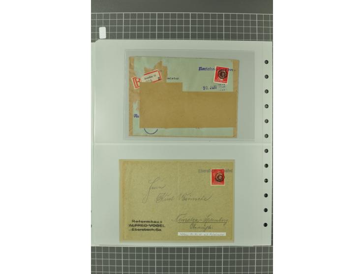 1945/48, umfangreiche Sammlung Altdöbern bis Wurzen mit ca. 280 Briefen, Karten und Ganzsachenkarten inkl. Barfreimachung und