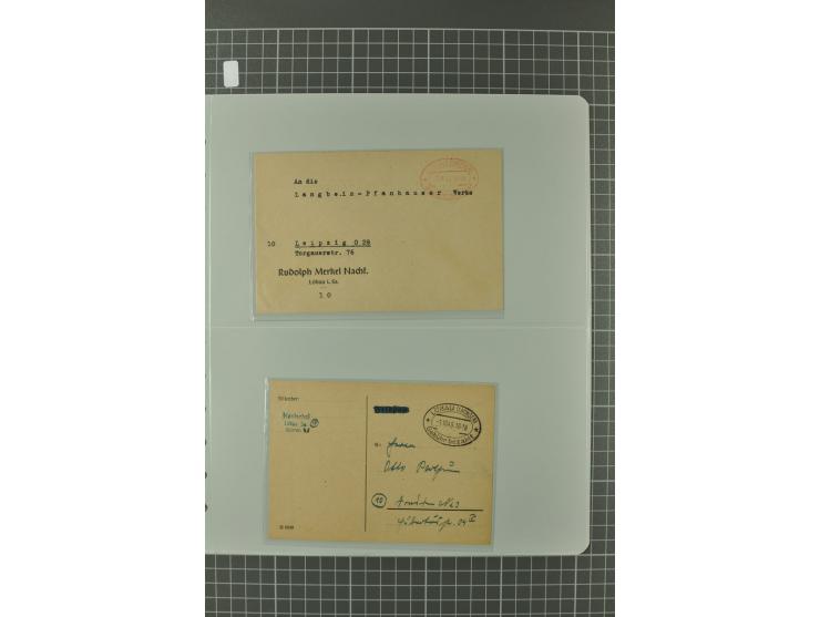 1945/48, umfangreiche Sammlung Altdöbern bis Wurzen mit ca. 280 Briefen, Karten und Ganzsachenkarten inkl. Barfreimachung und