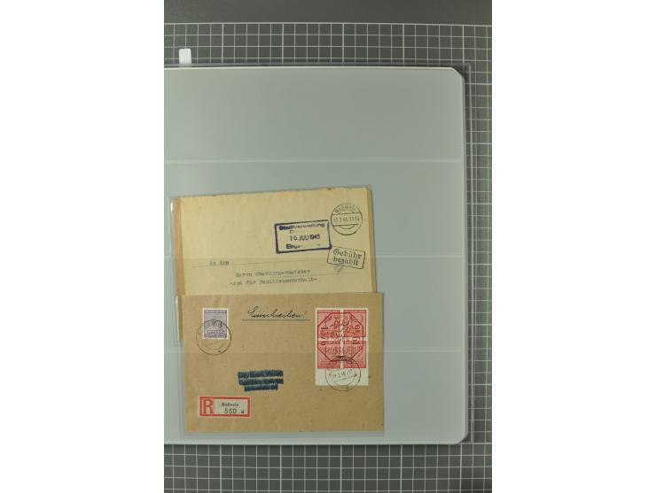 1945/48, umfangreiche Sammlung Altdöbern bis Wurzen mit ca. 280 Briefen, Karten und Ganzsachenkarten inkl. Barfreimachung und