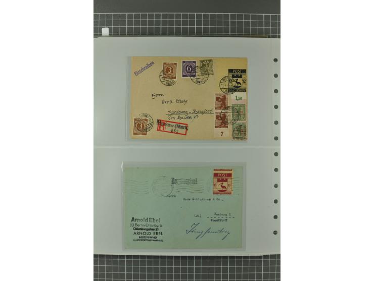 1945/48, umfangreiche Sammlung Altdöbern bis Wurzen mit ca. 280 Briefen, Karten und Ganzsachenkarten inkl. Barfreimachung und