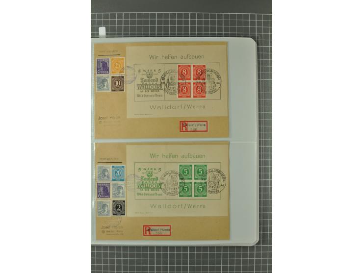 1945/48, umfangreiche Sammlung Altdöbern bis Wurzen mit ca. 280 Briefen, Karten und Ganzsachenkarten inkl. Barfreimachung und