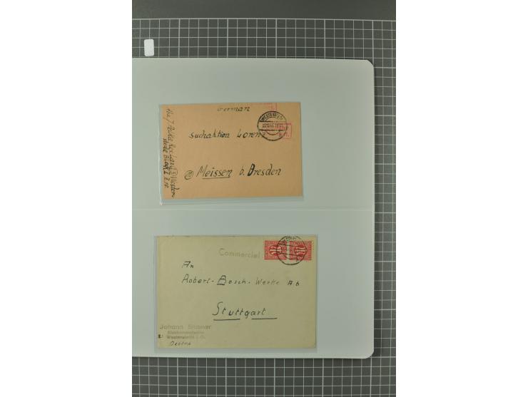 1945/48, umfangreiche Sammlung Altdöbern bis Wurzen mit ca. 280 Briefen, Karten und Ganzsachenkarten inkl. Barfreimachung und