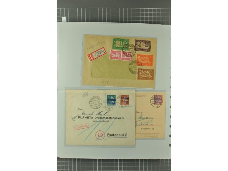 1945/48, umfangreiche Sammlung Altdöbern bis Wurzen mit ca. 280 Briefen, Karten und Ganzsachenkarten inkl. Barfreimachung und