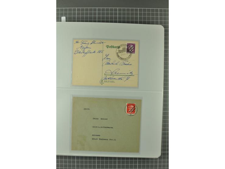 1945/48, umfangreiche Sammlung Altdöbern bis Wurzen mit ca. 280 Briefen, Karten und Ganzsachenkarten inkl. Barfreimachung und