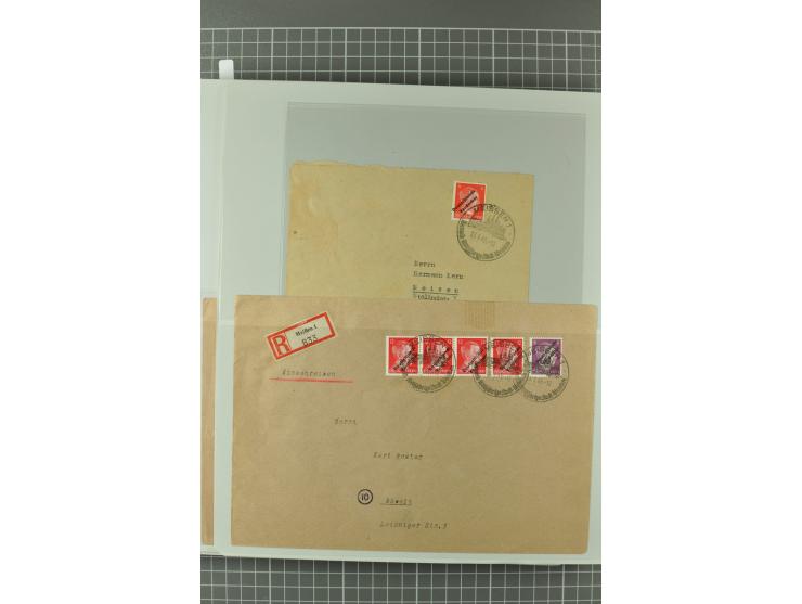 1945/48, umfangreiche Sammlung Altdöbern bis Wurzen mit ca. 280 Briefen, Karten und Ganzsachenkarten inkl. Barfreimachung und