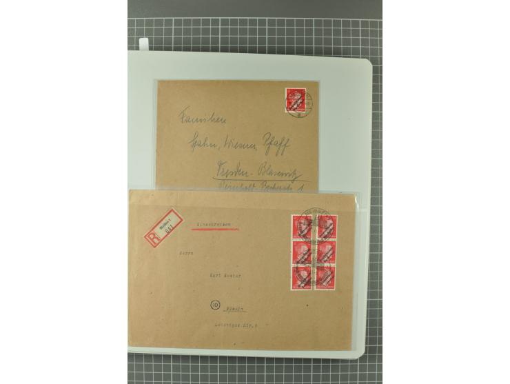 1945/48, umfangreiche Sammlung Altdöbern bis Wurzen mit ca. 280 Briefen, Karten und Ganzsachenkarten inkl. Barfreimachung und