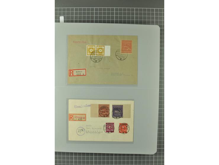 1945/48, umfangreiche Sammlung Altdöbern bis Wurzen mit ca. 280 Briefen, Karten und Ganzsachenkarten inkl. Barfreimachung und