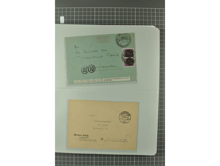 1945/48, umfangreiche Sammlung Altdöbern bis Wurzen mit ca. 280 Briefen, Karten und Ganzsachenkarten inkl. Barfreimachung und