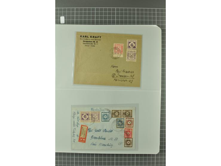 1945/48, umfangreiche Sammlung Altdöbern bis Wurzen mit ca. 280 Briefen, Karten und Ganzsachenkarten inkl. Barfreimachung und