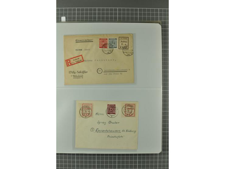 1945/48, umfangreiche Sammlung Altdöbern bis Wurzen mit ca. 280 Briefen, Karten und Ganzsachenkarten inkl. Barfreimachung und
