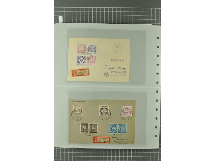1945/48, umfangreiche Sammlung Altdöbern bis Wurzen mit ca. 280 Briefen, Karten und Ganzsachenkarten inkl. Barfreimachung und