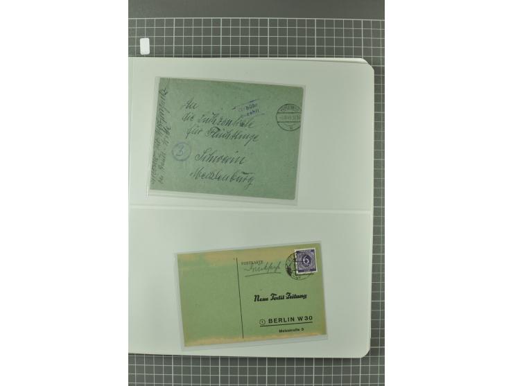 1945/48, umfangreiche Sammlung Altdöbern bis Wurzen mit ca. 280 Briefen, Karten und Ganzsachenkarten inkl. Barfreimachung und