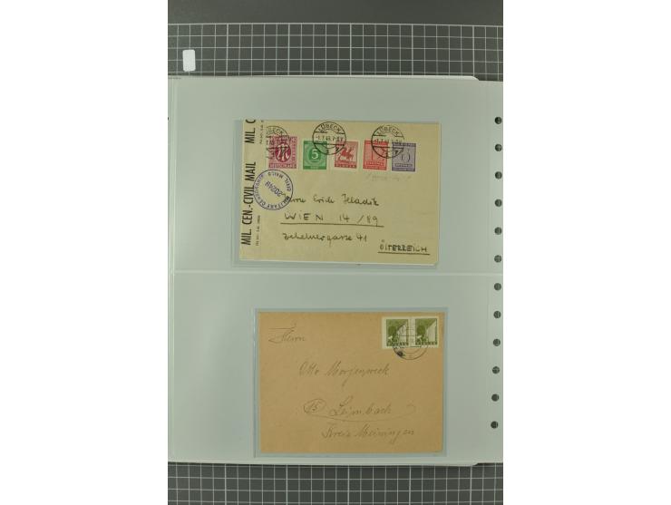 1945/48, umfangreiche Sammlung Altdöbern bis Wurzen mit ca. 280 Briefen, Karten und Ganzsachenkarten inkl. Barfreimachung und