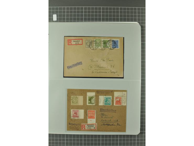 1945/48, umfangreiche Sammlung Altdöbern bis Wurzen mit ca. 280 Briefen, Karten und Ganzsachenkarten inkl. Barfreimachung und
