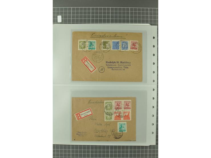1945/48, umfangreiche Sammlung Altdöbern bis Wurzen mit ca. 280 Briefen, Karten und Ganzsachenkarten inkl. Barfreimachung und