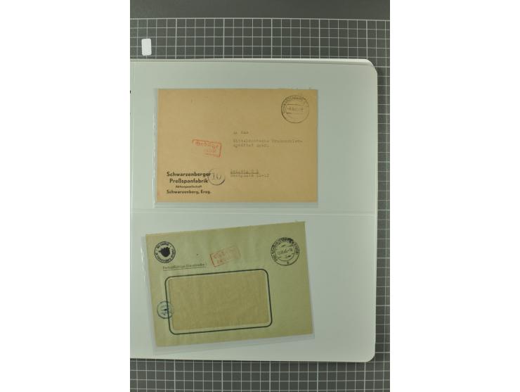 1945/48, umfangreiche Sammlung Altdöbern bis Wurzen mit ca. 280 Briefen, Karten und Ganzsachenkarten inkl. Barfreimachung und