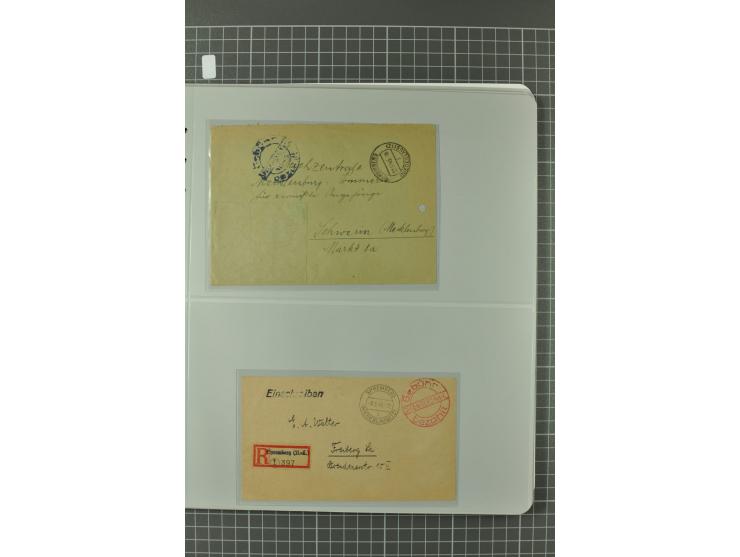 1945/48, umfangreiche Sammlung Altdöbern bis Wurzen mit ca. 280 Briefen, Karten und Ganzsachenkarten inkl. Barfreimachung und
