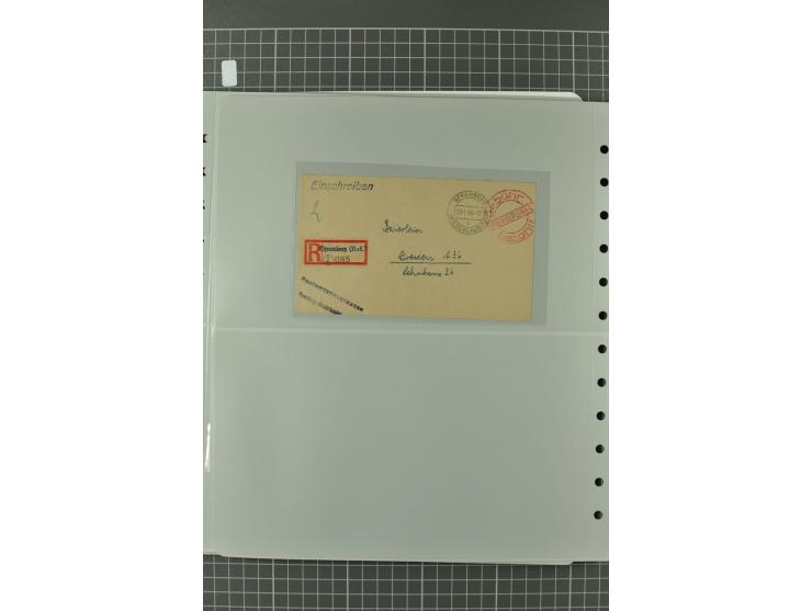 1945/48, umfangreiche Sammlung Altdöbern bis Wurzen mit ca. 280 Briefen, Karten und Ganzsachenkarten inkl. Barfreimachung und