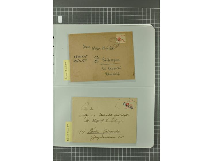 1945/48, umfangreiche Sammlung Altdöbern bis Wurzen mit ca. 280 Briefen, Karten und Ganzsachenkarten inkl. Barfreimachung und