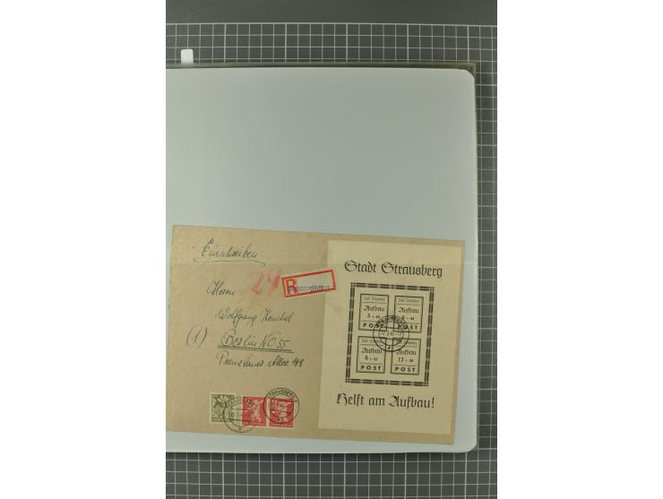 1945/48, umfangreiche Sammlung Altdöbern bis Wurzen mit ca. 280 Briefen, Karten und Ganzsachenkarten inkl. Barfreimachung und