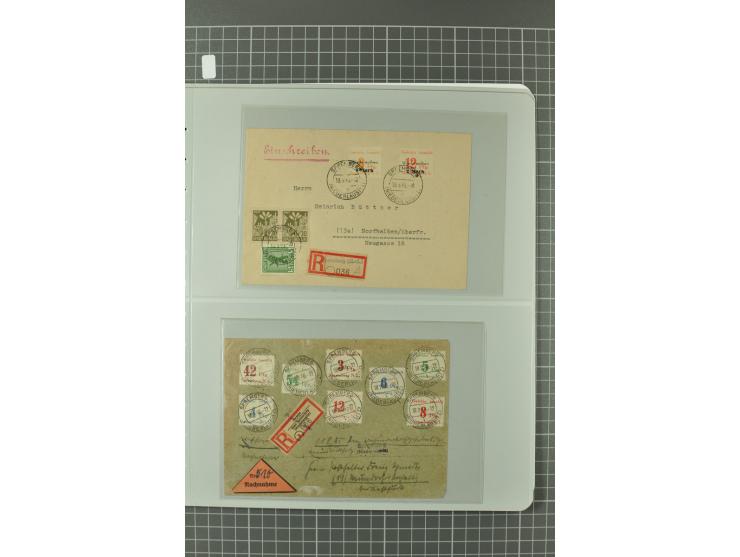 1945/48, umfangreiche Sammlung Altdöbern bis Wurzen mit ca. 280 Briefen, Karten und Ganzsachenkarten inkl. Barfreimachung und