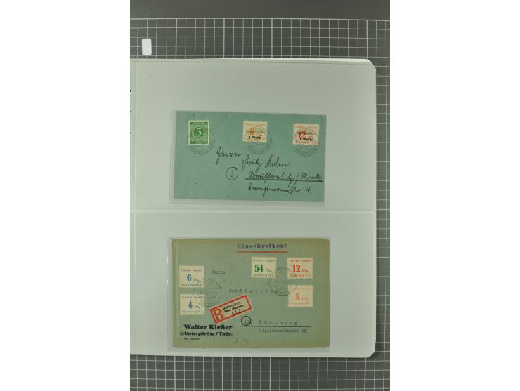 1945/48, umfangreiche Sammlung Altdöbern bis Wurzen mit ca. 280 Briefen, Karten und Ganzsachenkarten inkl. Barfreimachung und