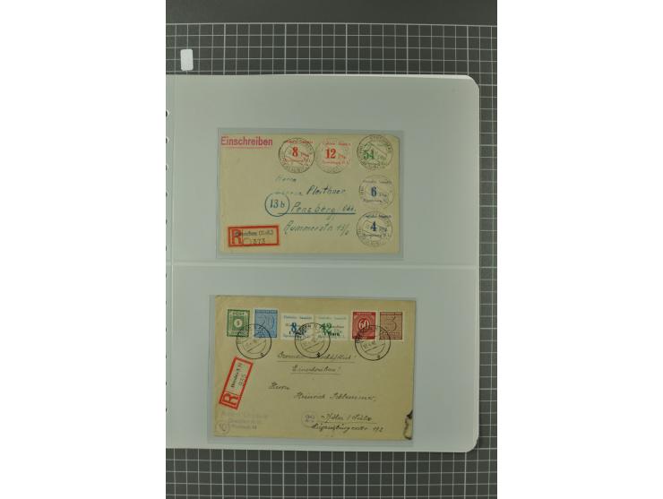 1945/48, umfangreiche Sammlung Altdöbern bis Wurzen mit ca. 280 Briefen, Karten und Ganzsachenkarten inkl. Barfreimachung und