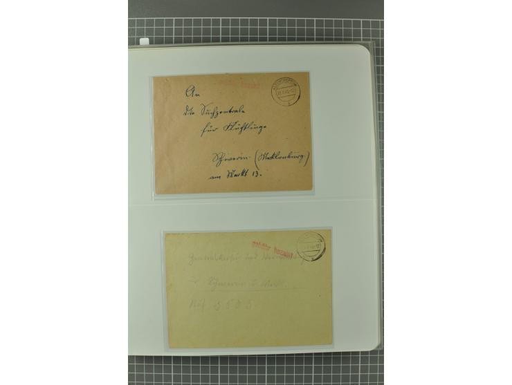 1945/48, umfangreiche Sammlung Altdöbern bis Wurzen mit ca. 280 Briefen, Karten und Ganzsachenkarten inkl. Barfreimachung und
