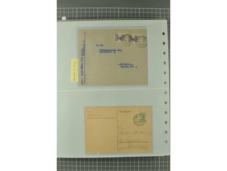 1945/48, umfangreiche Sammlung Altdöbern bis Wurzen mit ca. 280 Briefen, Karten und Ganzsachenkarten inkl. Barfreimachung und