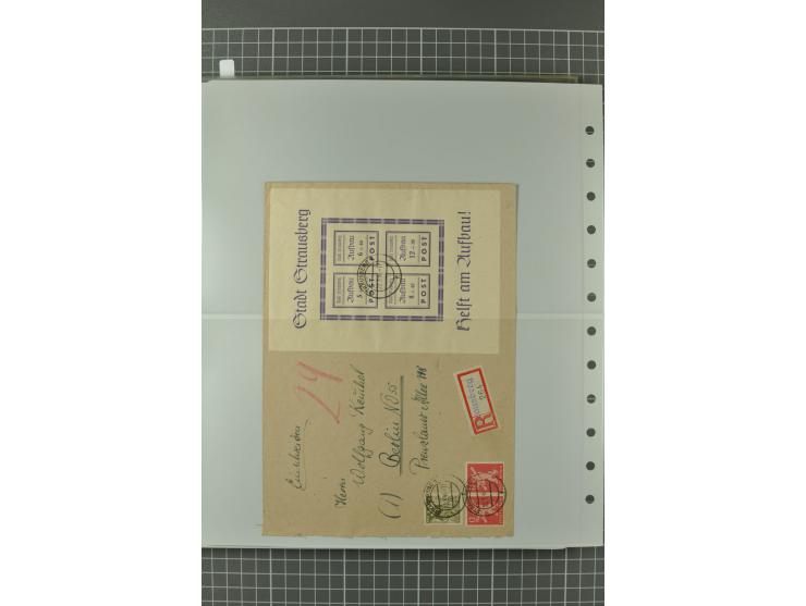 1945/48, umfangreiche Sammlung Altdöbern bis Wurzen mit ca. 280 Briefen, Karten und Ganzsachenkarten inkl. Barfreimachung und