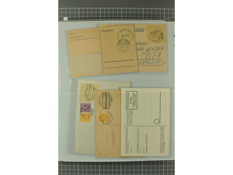 1945/48, umfangreiche Sammlung Altdöbern bis Wurzen mit ca. 280 Briefen, Karten und Ganzsachenkarten inkl. Barfreimachung und