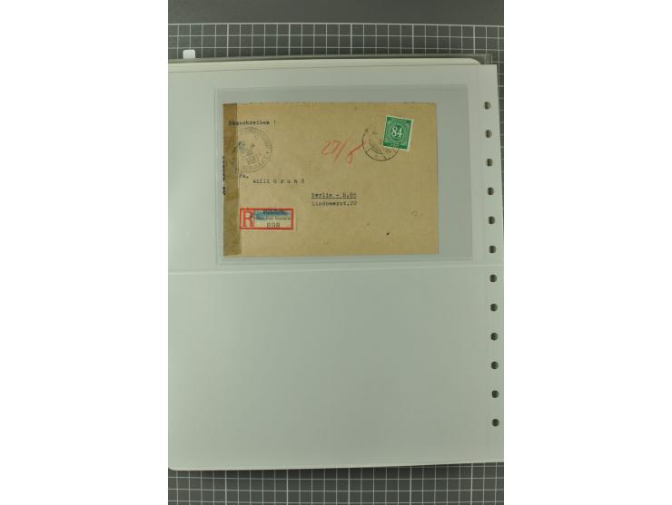 1945/48, umfangreiche Sammlung Altdöbern bis Wurzen mit ca. 280 Briefen, Karten und Ganzsachenkarten inkl. Barfreimachung und