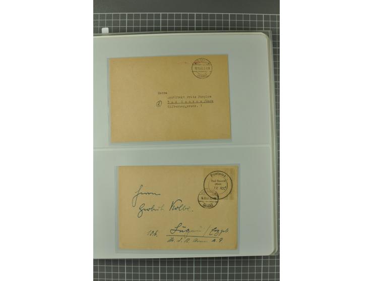 1945/48, umfangreiche Sammlung Altdöbern bis Wurzen mit ca. 280 Briefen, Karten und Ganzsachenkarten inkl. Barfreimachung und