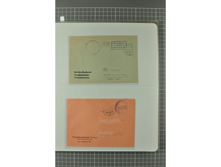 1945/48, umfangreiche Sammlung Altdöbern bis Wurzen mit ca. 280 Briefen, Karten und Ganzsachenkarten inkl. Barfreimachung und