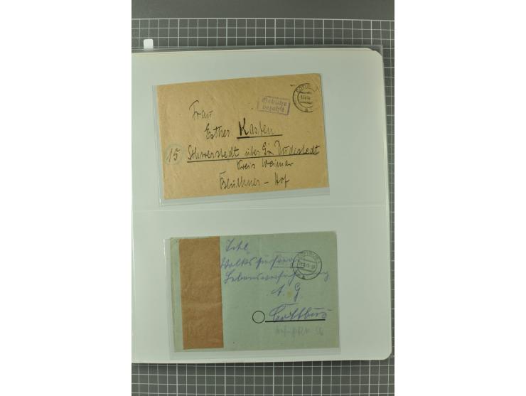 1945/48, umfangreiche Sammlung Altdöbern bis Wurzen mit ca. 280 Briefen, Karten und Ganzsachenkarten inkl. Barfreimachung und