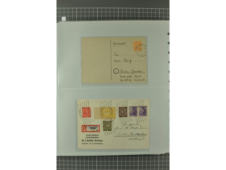 1945/48, umfangreiche Sammlung Altdöbern bis Wurzen mit ca. 280 Briefen, Karten und Ganzsachenkarten inkl. Barfreimachung und