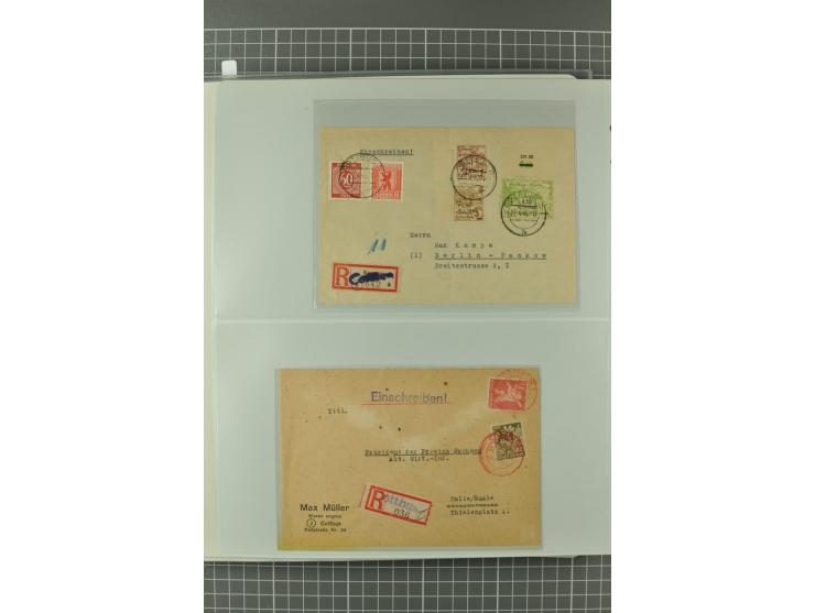 1945/48, umfangreiche Sammlung Altdöbern bis Wurzen mit ca. 280 Briefen, Karten und Ganzsachenkarten inkl. Barfreimachung und