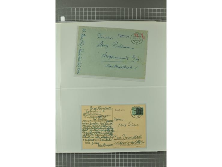1945/48, umfangreiche Sammlung Altdöbern bis Wurzen mit ca. 280 Briefen, Karten und Ganzsachenkarten inkl. Barfreimachung und
