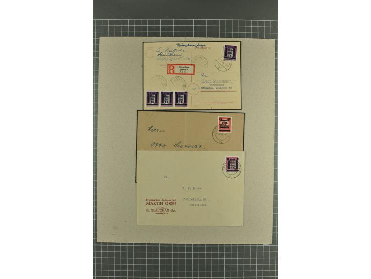 1945/46, fast 100 Briefe und Karten, meist Sammlerpost mit Satz- und R-Briefen, an Bedarfspost sahen wir u.a. Eckartsberga, F