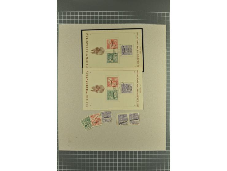 1945/46, fast 100 Briefe und Karten, meist Sammlerpost mit Satz- und R-Briefen, an Bedarfspost sahen wir u.a. Eckartsberga, F