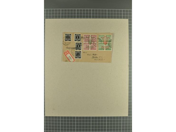 1945/46, fast 100 Briefe und Karten, meist Sammlerpost mit Satz- und R-Briefen, an Bedarfspost sahen wir u.a. Eckartsberga, F
