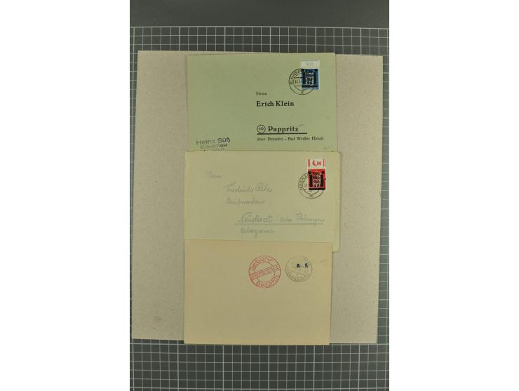 1945/46, fast 100 Briefe und Karten, meist Sammlerpost mit Satz- und R-Briefen, an Bedarfspost sahen wir u.a. Eckartsberga, F