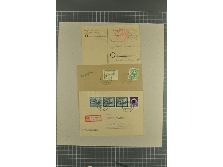 1945/46, fast 100 Briefe und Karten, meist Sammlerpost mit Satz- und R-Briefen, an Bedarfspost sahen wir u.a. Eckartsberga, F