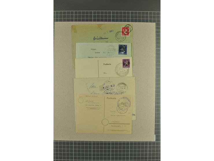 1945/46, fast 100 Briefe und Karten, meist Sammlerpost mit Satz- und R-Briefen, an Bedarfspost sahen wir u.a. Eckartsberga, F