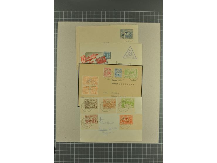 1945/46, fast 100 Briefe und Karten, meist Sammlerpost mit Satz- und R-Briefen, an Bedarfspost sahen wir u.a. Eckartsberga, F