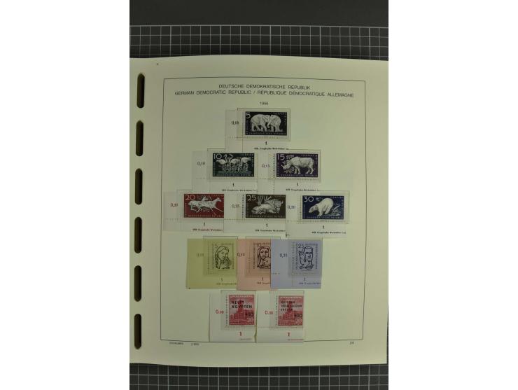1949/90, postfrische kpl. Sammlung, überwiegend Rand- und Eckrandstücke, in 3 Schaubek-Alben